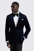Italian Tailored Fit Ink Velvet Jacket  image