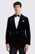 Italian Tailored Fit Black Velvet Jacket  image