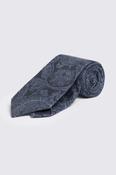 Italian Navy Silk Paisley Tie image