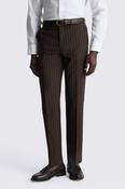 Performance Tailored Fit Brown Stripe Trouser image
