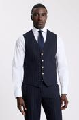 Tailored Fit Navy Stripe Waistcoat 