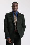 Tailored Fit Green Taupe Stripe Suit image
