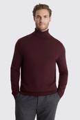 Wine Merino-Blend Roll-Neck Jumper