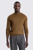 Tobacco Merino Mock-Neck Jumper