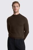 Brown Merino Mock-Neck Jumper