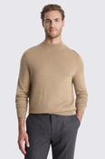 Camel Merino Mock-Neck Jumper