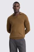 Tobacco Merino Skipper Polo Shirt image