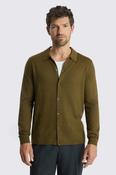 Olive Merino-Blend Button Through Shirt image