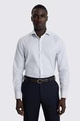 Tailored Fit Blue &amp; White Wide Stripe Cotton Shirt image