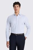 Slim Fit Blue &amp; White Wide Stripe Cotton Shirt image