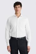 Slim Fit White Textured Shirt image