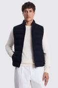 Navy Wool-Blend Gilet 