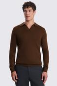 Brown Merino Skipper Polo Shirt image