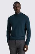 Dark Teal Merino Mock-Neck Jumper image