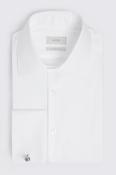 Tailored Fit Double Cuff White Twill Shirt image