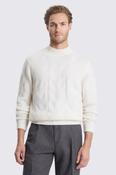 Ecru Cable-Knit Mock-Neck Jumper image