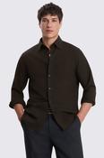 Dark Brown Washed Cotton Oxford Shirt image