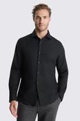 Black Melange Brushed Cotton Shirt image