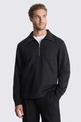 Black Cotton Quarter Zip Sweatshirt image