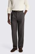 Charcoal Flannel Wide Leg Pleated Trousers image
