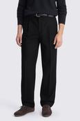 Black Flannel Wide Leg Pleated Trousers image