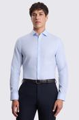 Slim Fit Sky Narrow Stripe Non Iron Cotton Shirt image