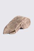 Bottinelli Camel &amp; Burgundy Silk Paisley Tie image