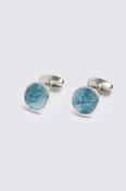 Silver Blue Mother of Pearl Cufflinks image