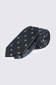 Navy &amp; Taupe Silk Floral Tie image