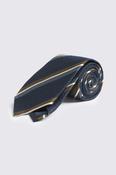Navy &amp; Bronze Silk Stripe Tie