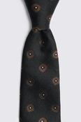 Black &amp; Copper Silk Square Geo Tie image
