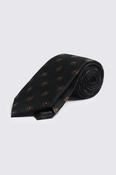 Black &amp; Copper Silk Square Geo Tie image