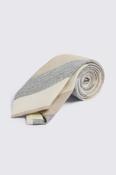 Italian Neutral &amp; Blue Wool Stripe Tie image