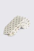 Italian Off White &amp; Dark Brown Medallion Tie image