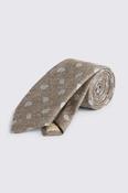 Italian Dark Neutral &amp; Blue Silk Paisley Tie image