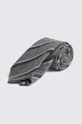 Italian Charcoal &amp; Navy Wool Stripe Tie image