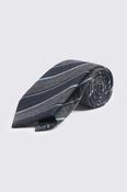 Italian Dark Grey &amp; Light Blue Stripe Tie image