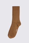 Dark Sand Ribbed Mercerised Socks image