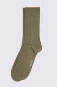 Light Khaki Ribbed Mercerised Socks image