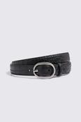 Italian Black Croc Leather Belt image