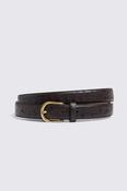 Italian Brown Ostrich-Effect Leather Belt image