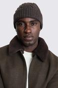 Chocolate Cable-Knit Wool Beanie image