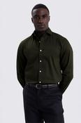 Tailored Fit Dark Green Stretch Shirt