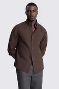 Chocolate Washed Cotton Oxford Shirt image