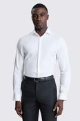 Slim Fit White Herringbone Shirt image