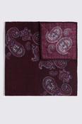Bottinelli Burgundy Paisley Wool Pocket Square image