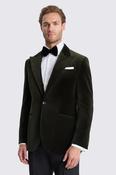 Tailored Fit Dark Olive Velvet Jacket image
