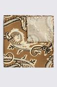 Italian Mid Brown Light Blue Paisley Pocket Square image