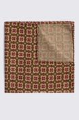 Italian Mid Brown Raspberry Medallion Pocket Square image