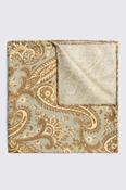 Italian Grey Mid Brown Paisley Pocket Square image